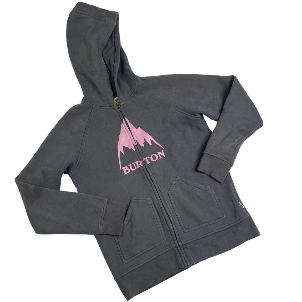 Vintage Burton Graphic Zip Up Grey Hoodie